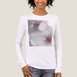 Abstrakte Schwarz-Weiß-Blumen mit rotem Akzent Tri-Blend Shirt