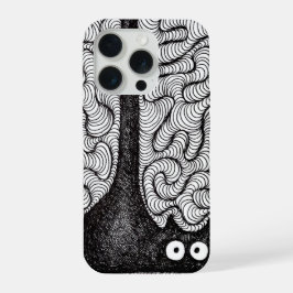 Abstrakte Schwarz-Weiß-Doodle-Kunst iPhone 15 Pro Hülle