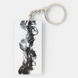 Abstrakte Schwarz-Weiß-Farbgebung Flüssiges Wasser Schlüsselanhänger