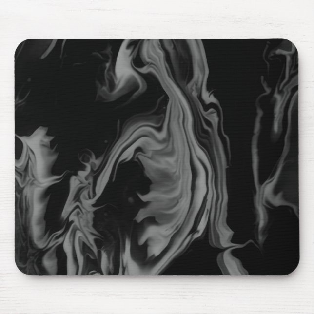 Abstrakte Schwarz-Weiß-Kunst auf einem dicken Comp Mousepad (Vorne)