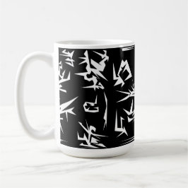 Abstrakte Schwarz-Weiß-Kunst Funky Kaffeetasse