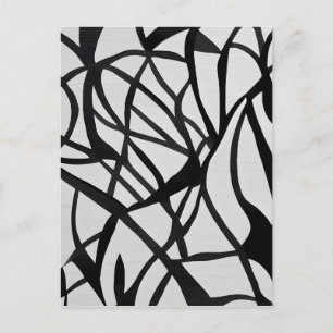 Abstrakte Schwarz-Weiß-Kunst Postkarte