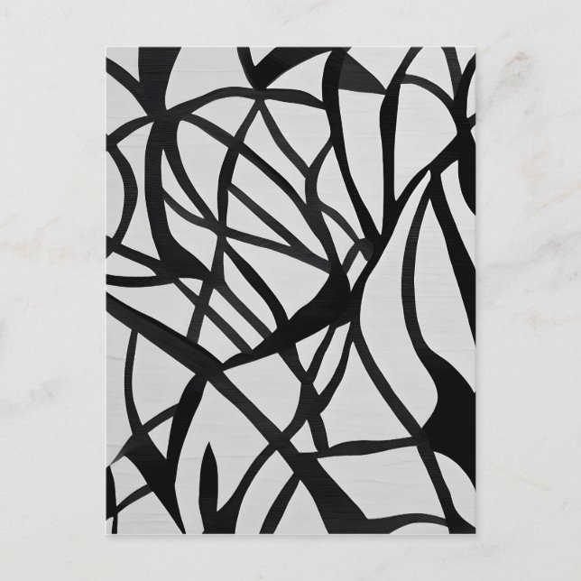 Abstrakte Schwarz-Weiß-Kunst Postkarte (Vorderseite)