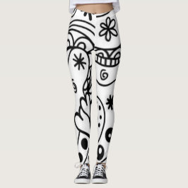 Abstrakte Schwarz-Weiß-Leggings Leggings