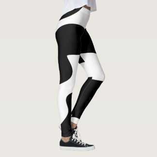 Abstrakte Schwarz-Weiß-Leggings Leggings