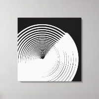 Abstrakte Schwarz-Weiß-Leinwand Wand an Wand