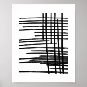 Abstrakte Schwarz-Weiß-Linien - Scratch 2 Poster
