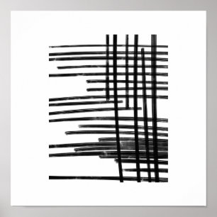 Abstrakte Schwarz-Weiß-Linien - Scratch 2 Poster