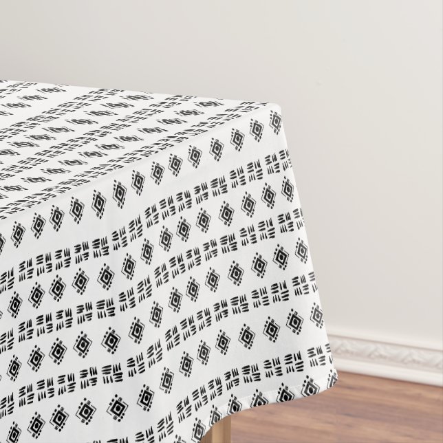 Abstrakte Schwarz-Weiß-Marken Tischdecke (Beispiel)