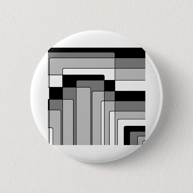 Abstrakte Schwarz-Weiß-Rechtecke Button (Vorderseite)