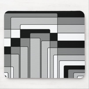Abstrakte Schwarz-Weiß-Rechtecke Mousepad