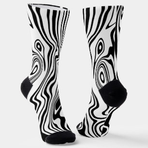 Abstrakte Schwarz-Weiß-Socken - Farbe auswählen Socken