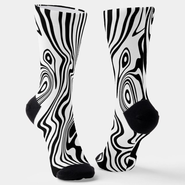 Abstrakte Schwarz-Weiß-Socken - Farbe auswählen Socken (Gewinkelt)