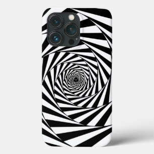 Abstrakte Schwarz-Weiß-Spiralen-Kunst Case-Mate iPhone Hülle