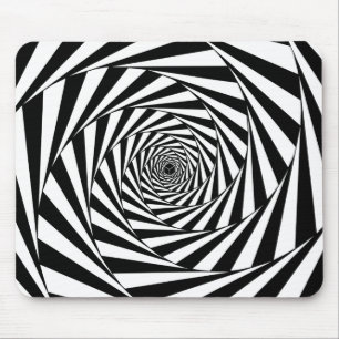 Abstrakte Schwarz-Weiß-Spiralen Mousepad