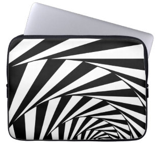 Abstrakte Schwarz-Weiß-Swirl-Spiralkunst Laptopschutzhülle