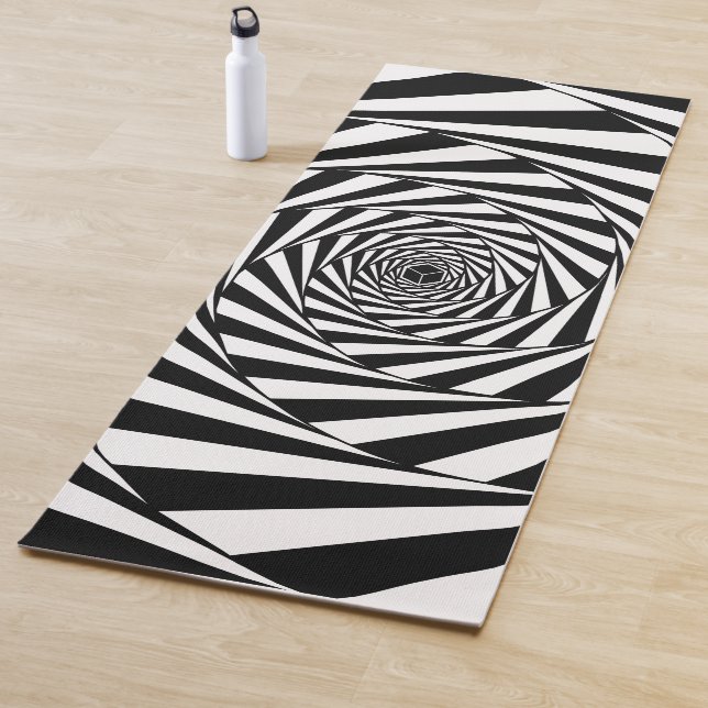Abstrakte Schwarz-Weiß-Swirt Yogamatte (Beispiel)