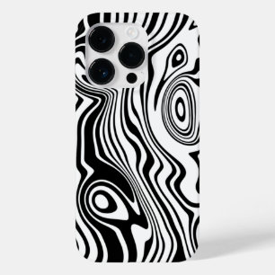 Abstrakte Schwarz-Weiß-Wave-Farben Case-Mate iPhone 14 Pro Hülle