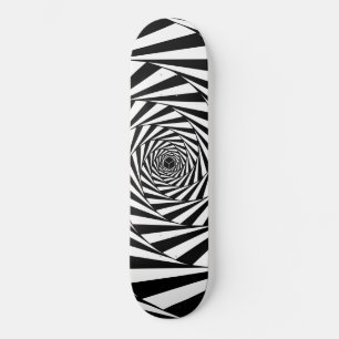 Abstrakte Schwarz-Weiß-Wirbel-Spiral-Treppen-Kunst Skateboard