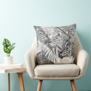 Abstrakte Schwarz-Weiß-Zebra-Kunst Kissen