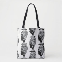 Abstrakte Schwarz-Weiß-Zentangle-Tasche Tasche