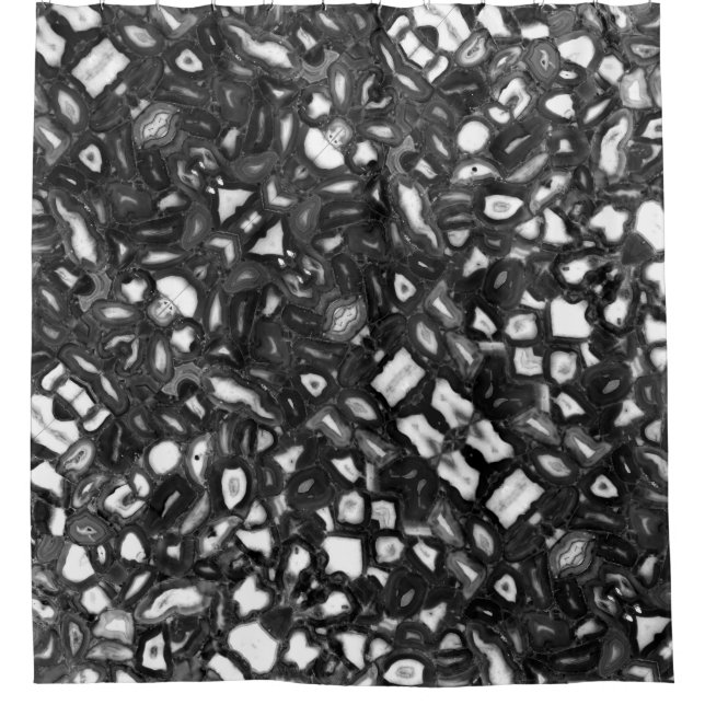 Abstrakte Schwarz-weiße Agode Duschvorhang (Vorderseite)