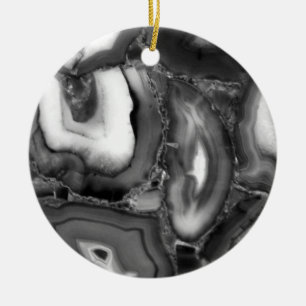 Abstrakte Schwarz-weiße Agode Keramik Ornament