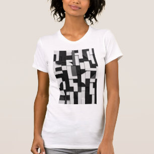 Abstrakte schwarz-weiße geometrische 3D-Kompositio T-Shirt