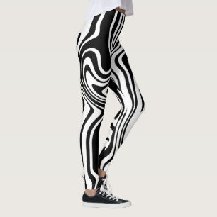 Abstrakte schwarz-weiße Linien 9 Leggings