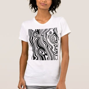 Abstrakte schwarz-weiße Linien - individuell einst T-Shirt