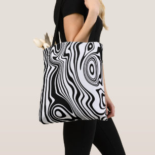 Abstrakte schwarz-weiße Linien - individuell einst Tasche