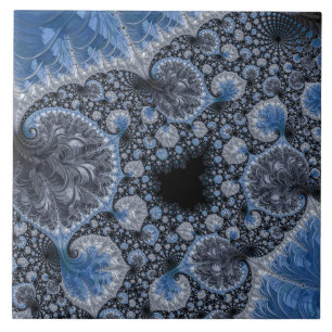Abstrakte schwarze blaue Fraktale Fliese