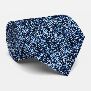 Abstrakte schwarze blaue weiße Punktkunst kontroll Krawatte