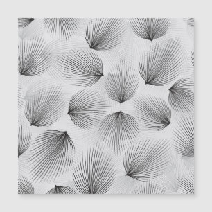 Abstrakte schwarze Blume: Graue Eleganz. Magnetkarte