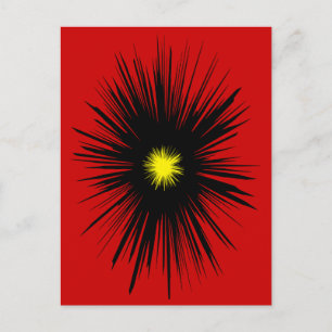 Abstrakte schwarze Blume Postkarte