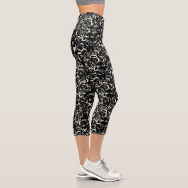 Abstrakte schwarze Caprihosen für jeden Anlass Capri Leggings
