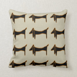 Abstrakte schwarze Dackel Kissen