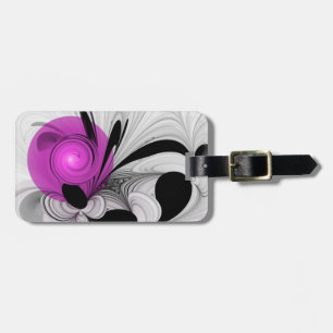 Abstrakte schwarze graue Magenta-Fraktalkunst Gepäckanhänger