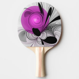 Abstrakte schwarze graue Magenta-Fraktalkunst Tischtennis Schläger