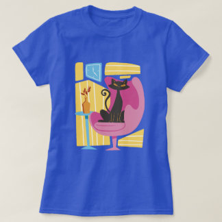Abstrakte schwarze Katze der Frauen T-Shirt
