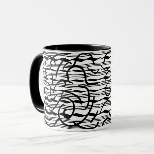 abstrakte schwarze Linien Tasse
