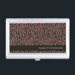 Abstrakte schwarze Rosa und orangefarbene Punkte P Visitenkarten Dose<br><div class="desc">Personalisierter Fall für abstrakte schwarze Rosa und orangefarbene Punkte</div>