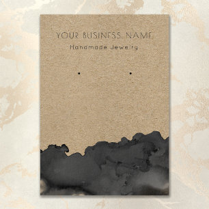 Abstrakte Schwarze Tinte Wash Earring Display Card