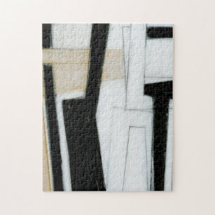 Abstrakte schwarze u. weiße Malerei