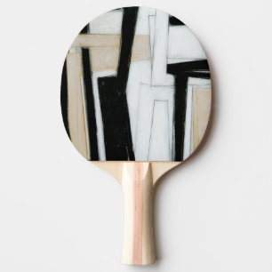 Abstrakte schwarze u. weiße Malerei Tischtennis Schläger
