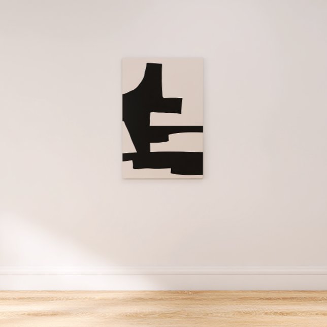 Abstrakte, schwarze und beige, feine Formen, Canva Leinwanddruck (Von Creator hochgeladen)