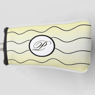 Abstrakte schwarze weiße Vornameninitiale verblass Golf Headcover