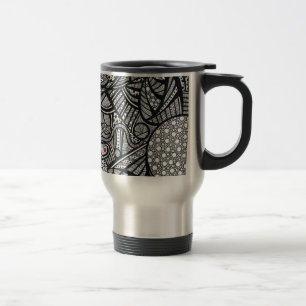 Abstrakte Schwarzweiss-Reise Tasse