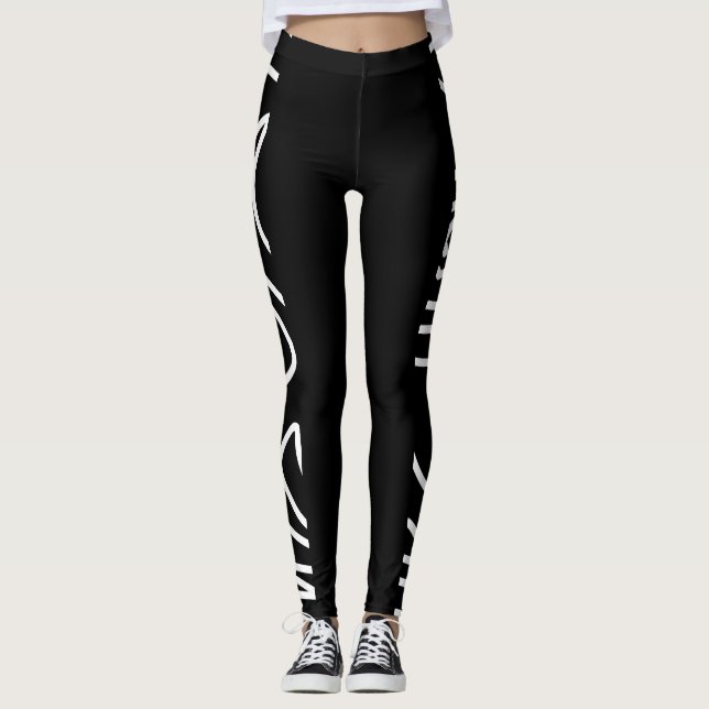 Abstrakte Schwarzweißkunst Leggings (Vorderseite)