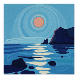 Abstrakte Seascape Art Poster